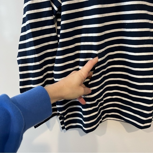 J.crew Funnelneck pullover sweatshirt in striped Mariner - Picture 5 of 11